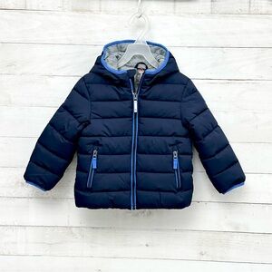 NWT Gerry Boys Jersey Lined Puffer Hooded Bubble Jacket • Navy Blue • Sz 4T